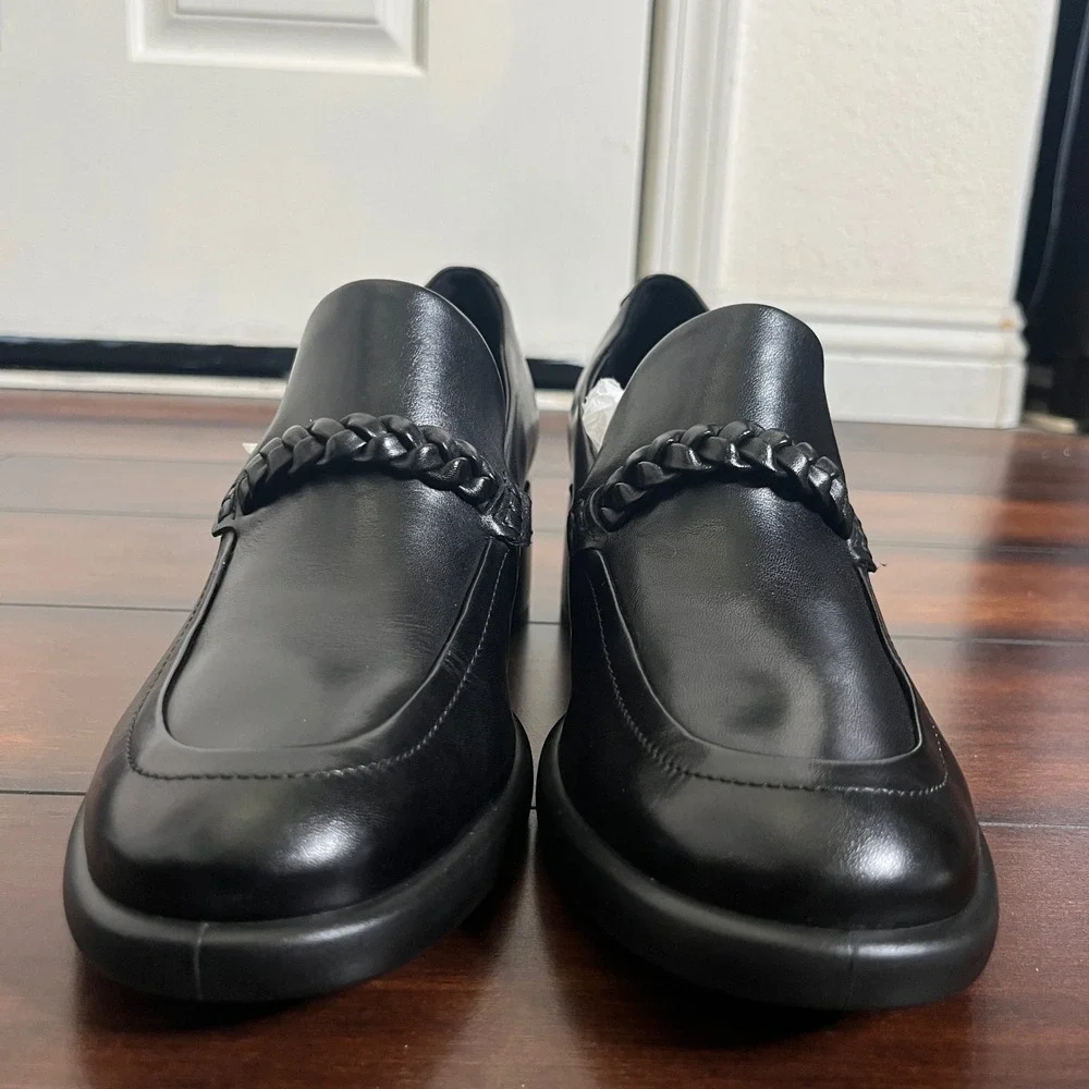New Ecco Sculpted Lx 35 Women's Leather Block-Heeled Loafer‎ size EU 41/10-10.5